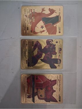 Lot 3 Pokemon Gold Fan Arts Cards